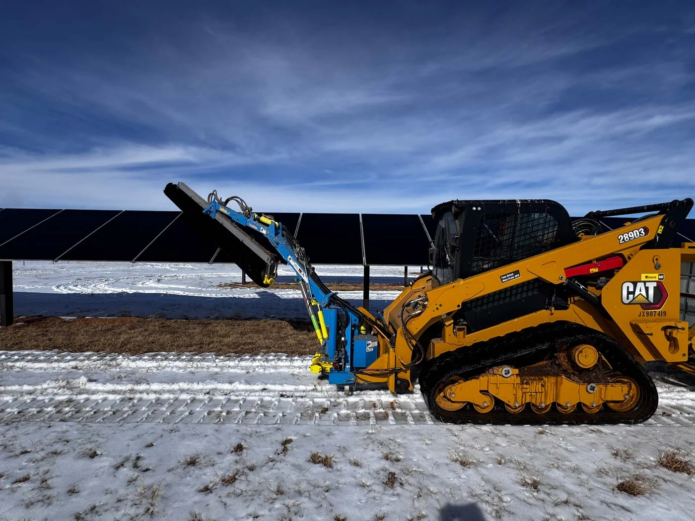 US-Solar-Cleaning-Photo6-1400px US Solar PV Module Cleaning Commercial Solar Panels Being Cleaned Using Our Proprietary PV Module Cleaning Process From Right To Left in the Snow 1400px x 1050px